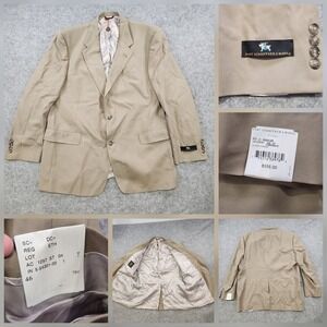 Hart Schaffner & Marx Blazer Mens 46 Regular Tan Wool Worsted Sport Coat USA NWT